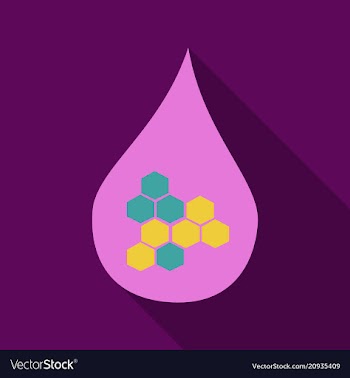 Dna and molecule symbol a drop of blood icon with vector image