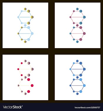 Dna genetic sign elements and icons collection vector image