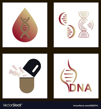 Dna genetic sign elements and icons collection vector image