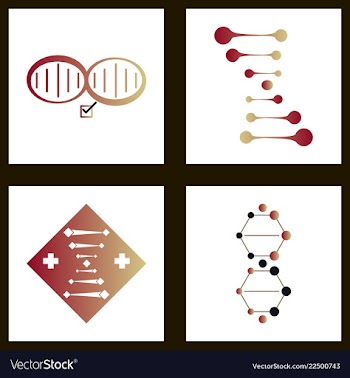 Dna genetic sign elements and icons collection vector image