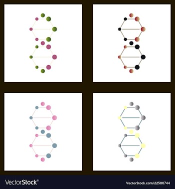 Dna genetic sign elements and icons collection vector image