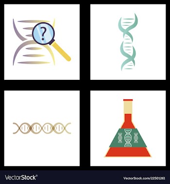Dna genetic sign elements and icons collection vector image