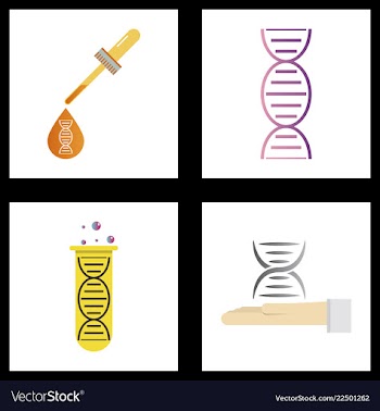 Dna genetic sign elements and icons collection vector image