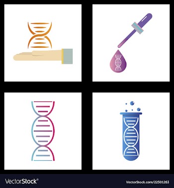 Dna genetic sign elements and icons collection vector image