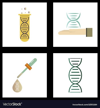 Dna genetic sign elements and icons collection vector image