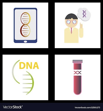 Dna genetic sign elements and icons collection vector image