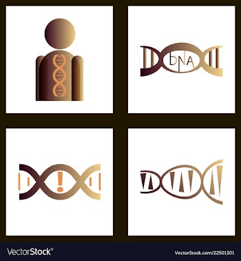 Dna genetic sign elements and icons collection vector image