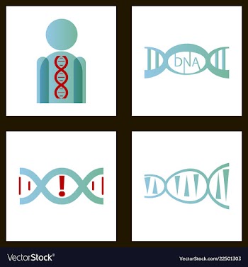 Dna genetic sign elements and icons collection vector image