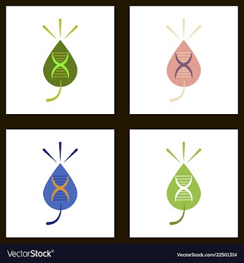 Dna genetic sign elements and icons collection vector image