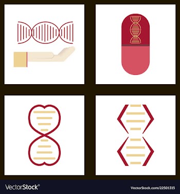 Dna genetic sign elements and icons collection vector image