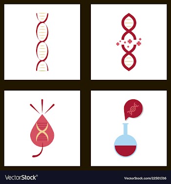 Dna genetic sign elements and icons collection vector image