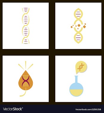 Dna genetic sign elements and icons collection vector image
