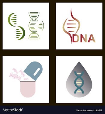 Dna genetic sign elements and icons collection vector image