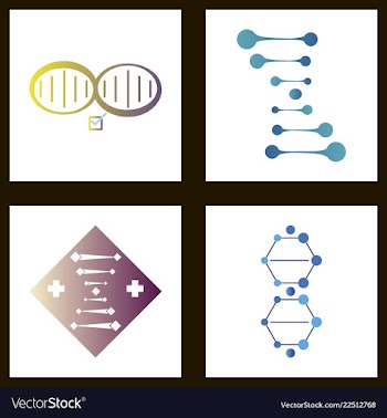 Dna genetic sign elements and icons collection vector image