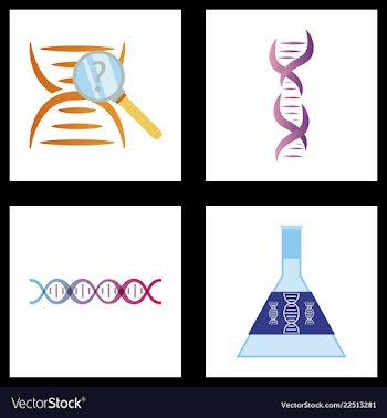 Dna genetic sign elements and icons collection vector image
