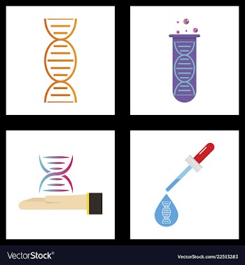 Dna genetic sign elements and icons collection vector image