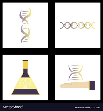 Dna genetic sign elements and icons collection vector image