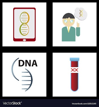 Dna genetic sign elements and icons collection vector image