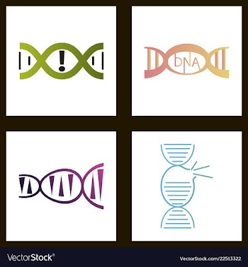 Dna genetic sign elements and icons collection vector image