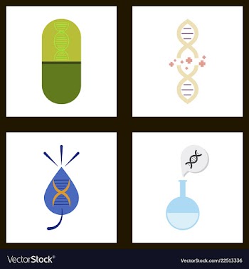 Dna genetic sign elements and icons collection vector image