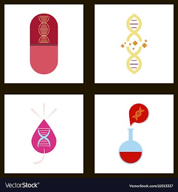 Dna genetic sign elements and icons collection vector image