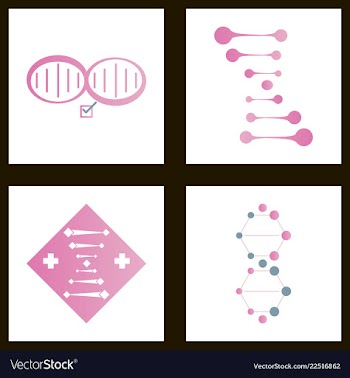 Dna genetic sign elements and icons collection vector image
