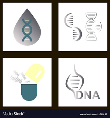Dna genetic sign elements and icons collection vector image