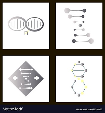 Dna genetic sign elements and icons collection vector image