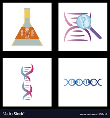 Dna genetic sign elements and icons collection vector image