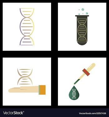 Dna genetic sign elements and icons collection vector image