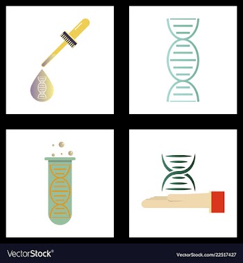 Dna genetic sign elements and icons collection vector image