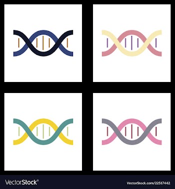 Dna genetic sign elements and icons collection vector image