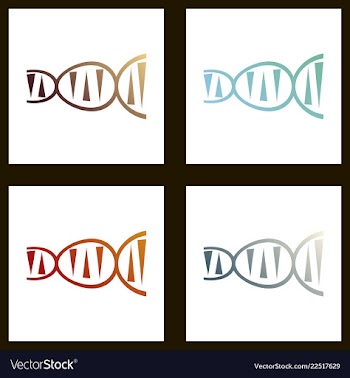 Dna genetic sign elements and icons collection vector image