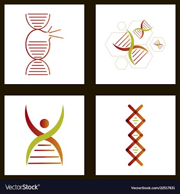 Dna genetic sign elements and icons collection vector image