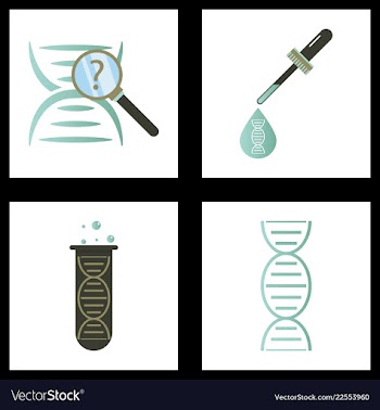 Dna genetic sign elements and icons collection vector image