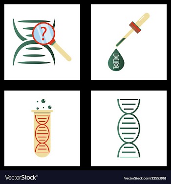 Dna genetic sign elements and icons collection vector image