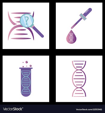 Dna genetic sign elements and icons collection vector image