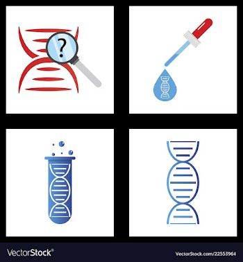 Dna genetic sign elements and icons collection vector image