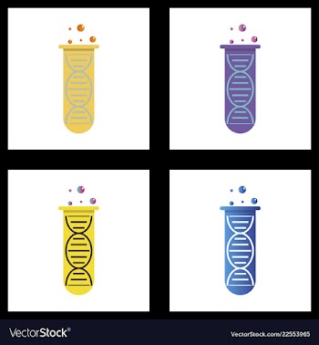 Dna genetic sign elements and icons collection vector image