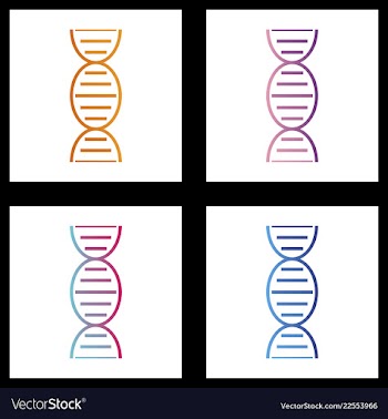 Dna genetic sign elements and icons collection vector image