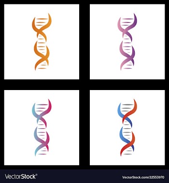 Dna genetic sign elements and icons collection vector image