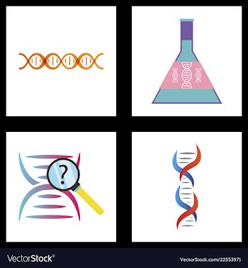 Dna genetic sign elements and icons collection vector image