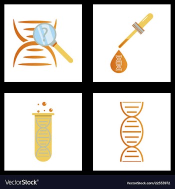 Dna genetic sign elements and icons collection vector image