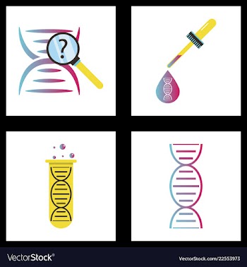 Dna genetic sign elements and icons collection vector image