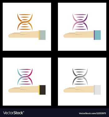 Dna genetic sign elements and icons collection vector image
