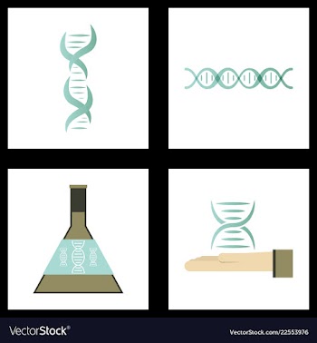 Dna genetic sign elements and icons collection vector image