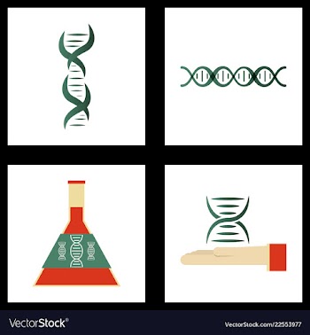 Dna genetic sign elements and icons collection vector image