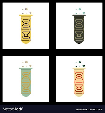 Dna genetic sign elements and icons collection vector image