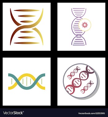 Dna genetic sign elements and icons collection vector image