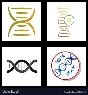 Dna genetic sign elements and icons collection vector image